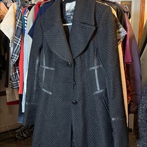 Kensie Black Textured Women's Coat